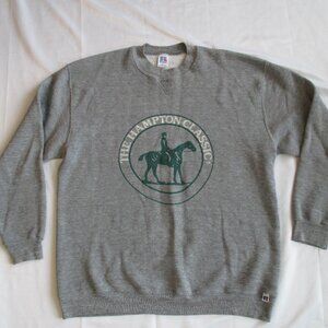 Vintage 90s Hampton Classic Horse Show Sweatshirt Size XL Russell Gray Equine